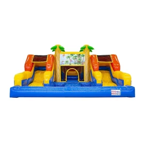 Công Viên Nước Bơm Hơi Đường Trượt Với Hồ Bơi Vật Liệu PVC Công Suất 2500kg 20-24 Hành Khách Bảo Hành 3 Năm