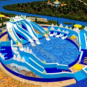 インフレータブルウォーターパーク アクアパーク設備 大人向け屋内ゲーム 湖や川の遊園地販売用