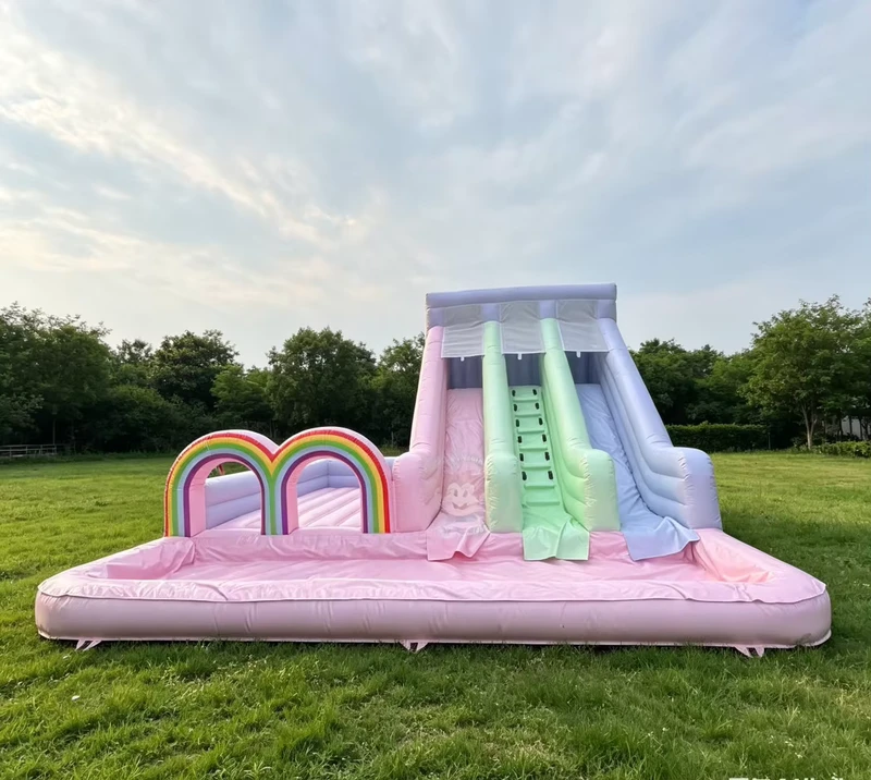 Taman Air Inflatable untuk Rumah, Aqua Park Inflatable PVC, Taman Air Inflatable dengan Kolam
