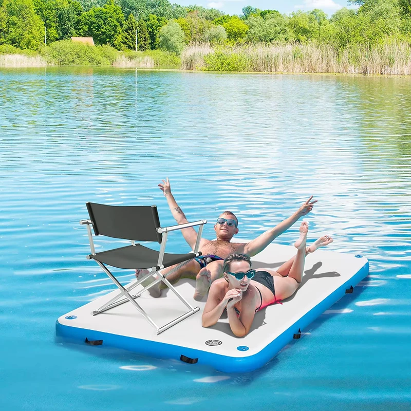 Plataforma de Água Inflável, Ilha Inflável, Docks Flutuantes para Rios, Lagos, Tanques, Piscinas