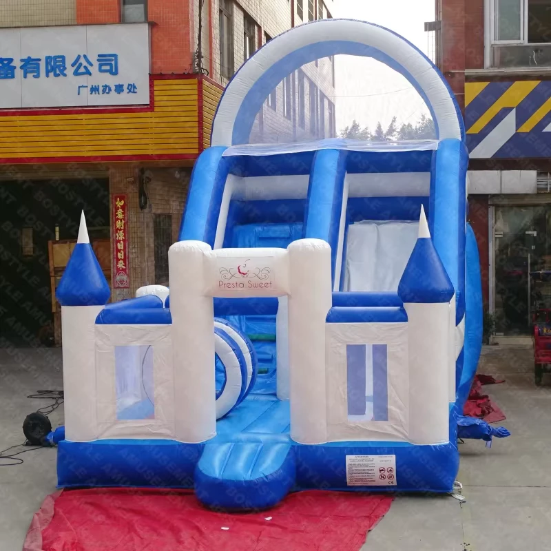 สไลด์น้ำเป่าลม บ้านกระโดดคอมโบ สไลด์คู่ สระน้ำ วัสดุ PVC เชิงพาณิชย์ สำหรับกลางแจ้ง/ในร่ม สวนหลังบ้าน