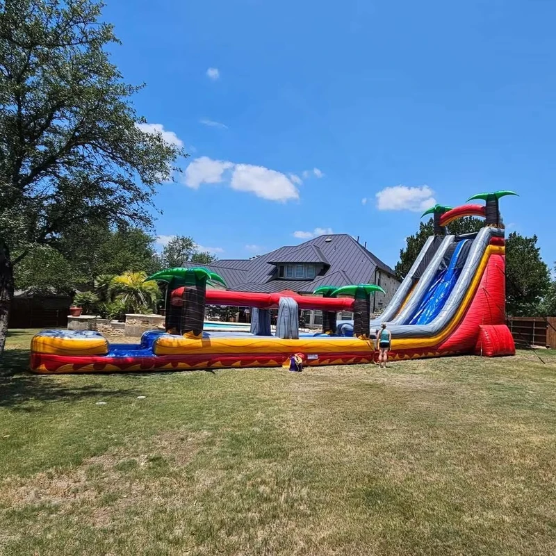 Seluncuran Air Inflatable Anak-Anak Raksasa Bouncer Hiburan Pesta Seluncuran Ganda Seluncuran Air Inflatable Komersial