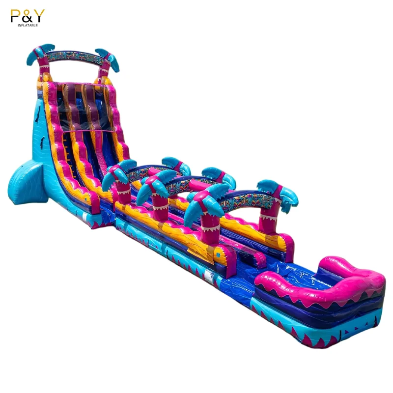 Công viên cầu trượt nước bơm hơi 22ft, cầu trượt nước khổng lồ thương mại