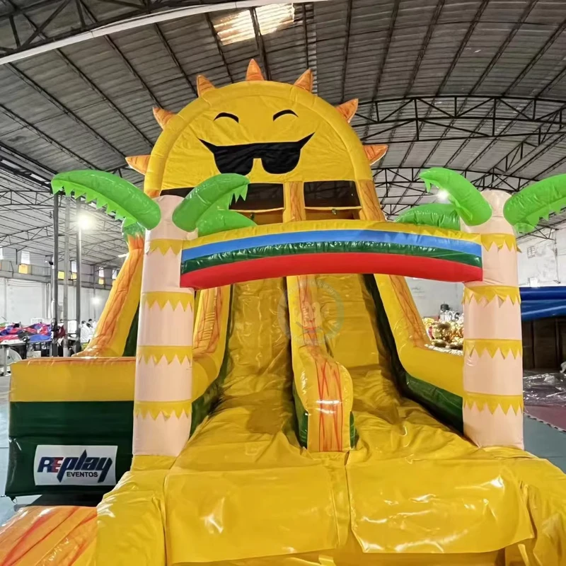 Toboggan gonflable pour enfants, toboggan gonflable avec château gonflable, toboggans pour parcs aquatiques