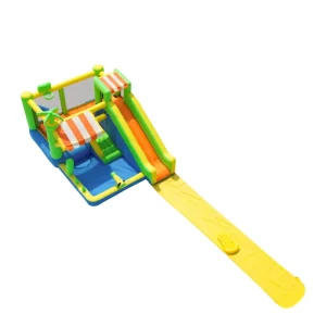 Tobogán Inflable para Niños, Gran Parque Acuático Inflable con Soplador, Casa de Rebote Inflable para Fiestas al Aire Libre