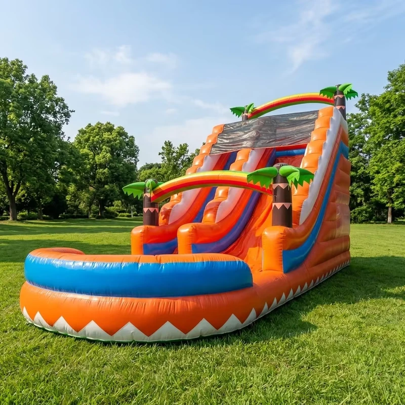 Toboggan gonflable avec piscine à éclaboussures, location de toboggan pour parc aquatique commercial, divertissement extérieur pour enfants et familles