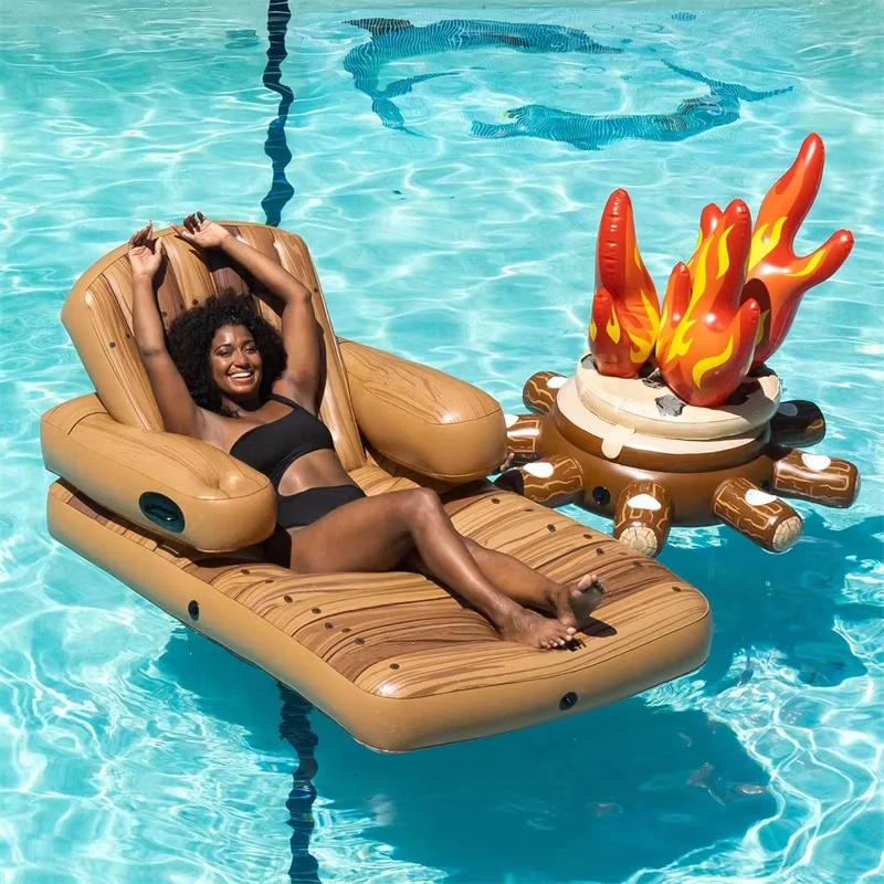 Inflatable Water Sofa Lounge Chair Summer Sun Bath Sunbathing Pool Floating Raft Water Lounge Leisure Chair Sofa Bed