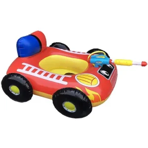 Inflatable Water Spray Fire Truck Pool Float Children Swimming Ring Summer Outdoor Water Play Toy for Kids Beach Backyard Party
