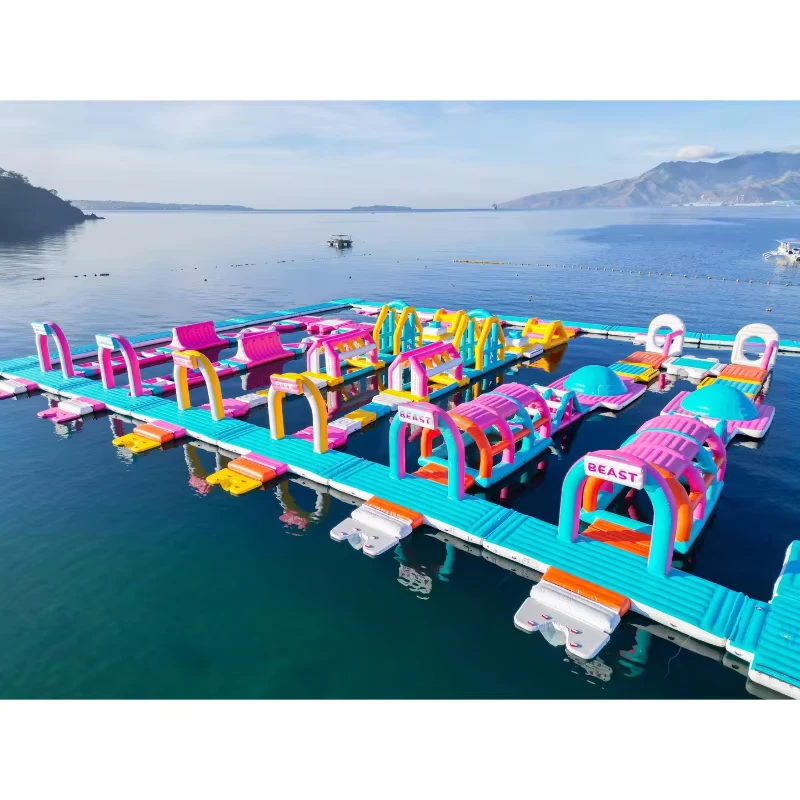 Opblaasbaar Water Thema Park Obstakelbaan Drijvend Waterpark Opblaasbare Water Drijvende Speeltuin op Zee Meer