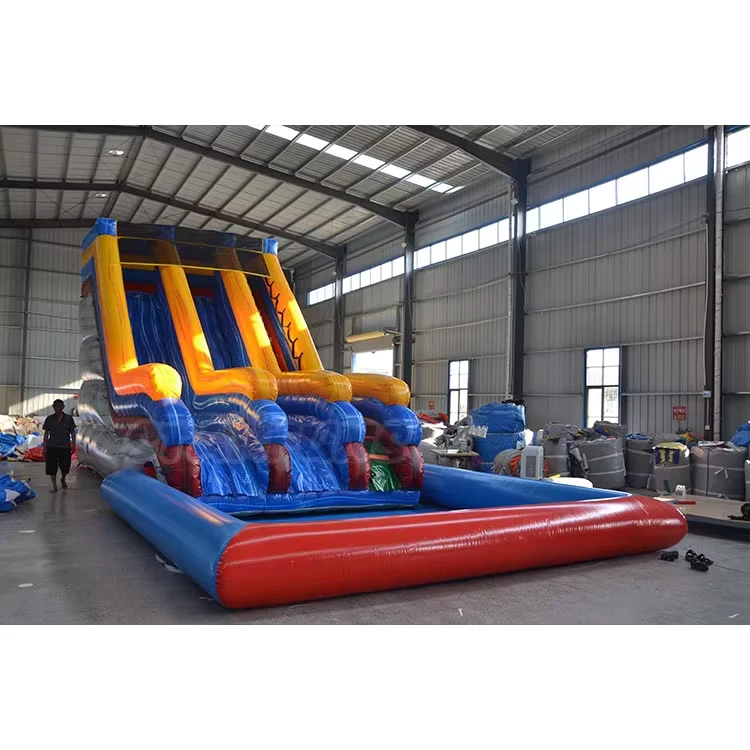 Combo inflable de tobogán acuático, tobogán inflable con piscina, tobogán rebotador inflable, tobogán de agua para fiestas en venta