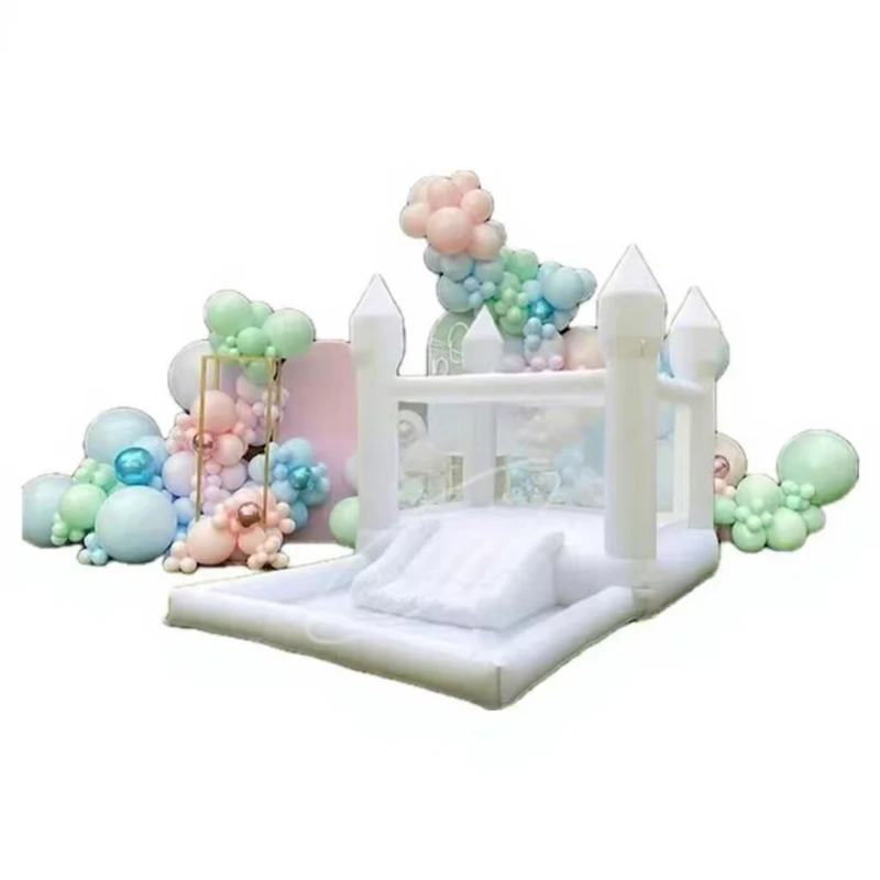 Opblaasbaar Huwelijks Bouncy Castle Bouncer Met Ballenbak
