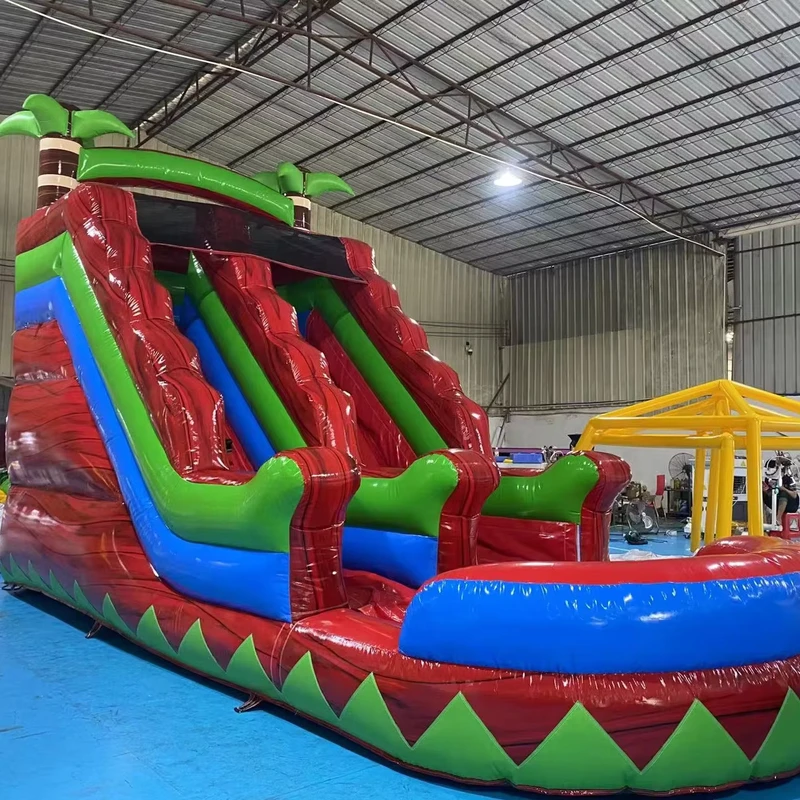 Inflatable Wet Slides Outdoor Inflatable Water Slide With Swimming Pool Waterslide