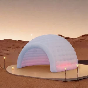 Inflatable White Oxford Igloo Dome Tent with LED Lights