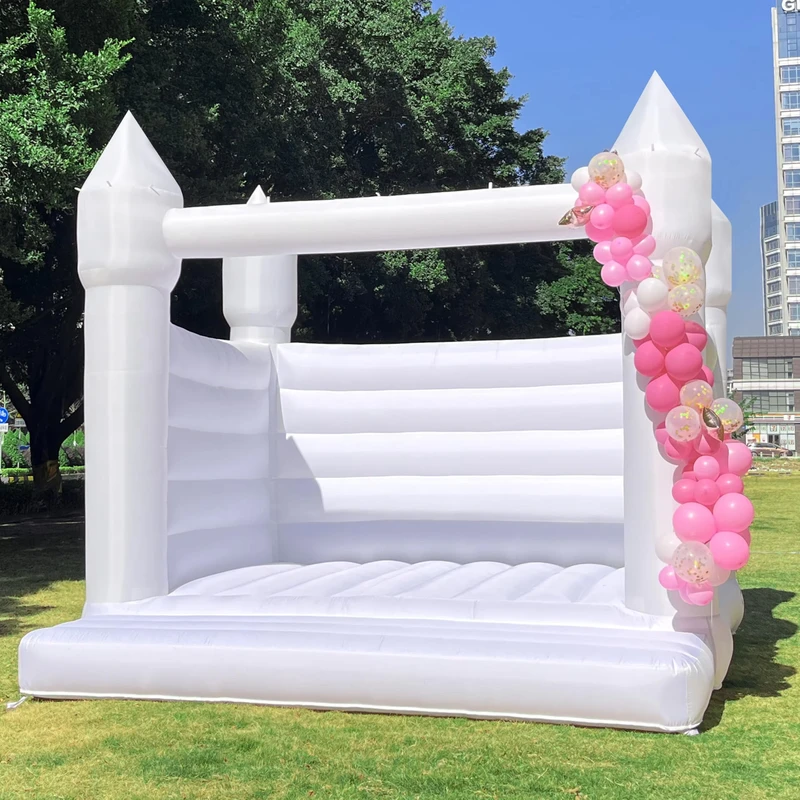 Château gonflable de mariage blanc gonflable avec souffleur pour événements de mariage, location d'événements