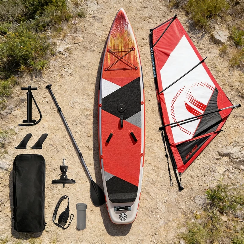 Inflatable Windsurf Board Durable PVC Drop Stitch Construction Ready to Ship