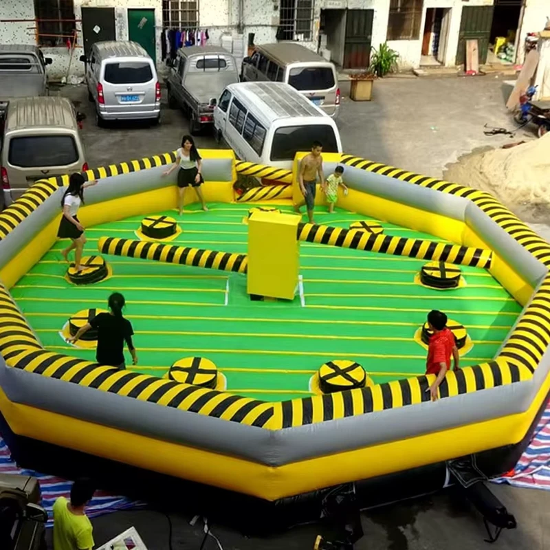 Khóa chướng ngại vật bơm hơi Inflatable Wipeout, trò chơi Meltdown, máy chướng ngại vật quay, trò chơi bơm hơi
