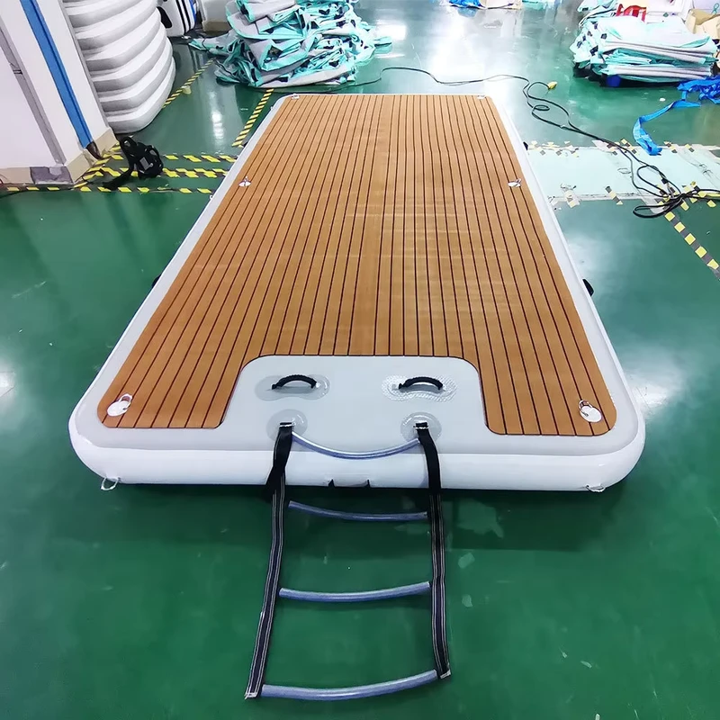 Plateforme de dock de yacht gonflable, équipement de jeu aquatique, île flottante, kayak de pêche