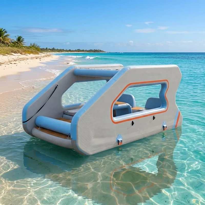 Bateau gonflable de yacht de plaisance, catamaran de pêche, vacances en mer, yacht de loisirs