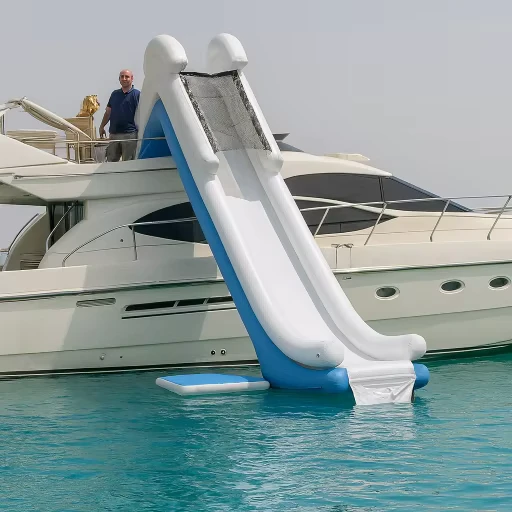 Escorrega de Água Inflável de Luxo Personalizado para Iate, Escorrega Comercial Inflável Gigante de PVC para Mar