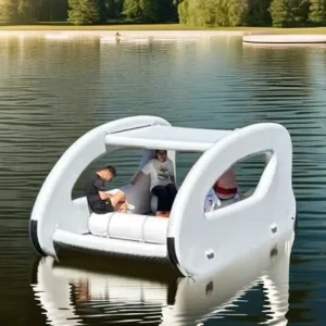 Yacht Gonfiabile con Scafo in PVC Rinforzato e Tenda Sole per Tempo Libero Costiero
