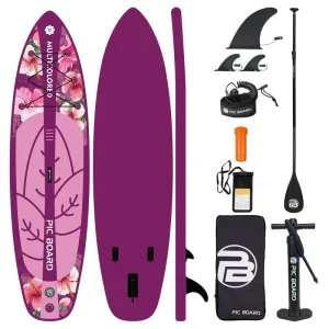 Inflatable Yoga SUP Board 11’x34″ Drop Stitch Portable Stand up Paddle Board for Lakes & Rivers Water Sports