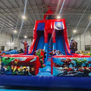 Inflatable for Slide Kid Commercial Spiderman Double Slide Inflatable for Children Giant Inflatable Dry Slide with Blower