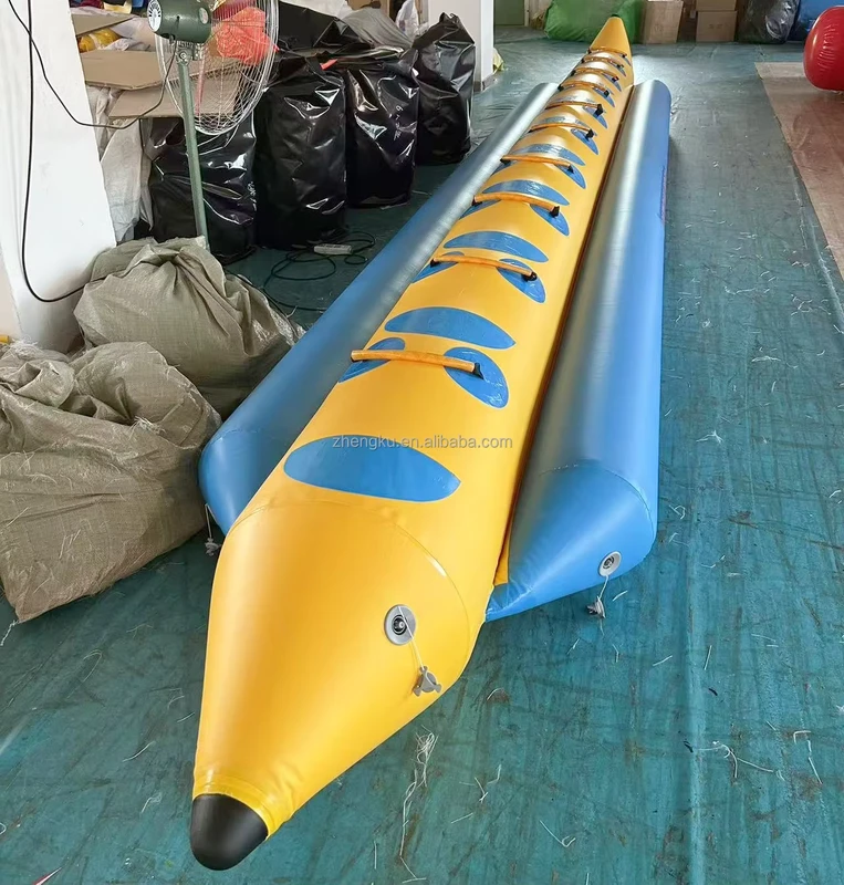 Aufblasbarer Vergnügungspark Wasserpool Bumper Banana Boat Spiel Luftschlauch Gummiboot für Wassersportspiele