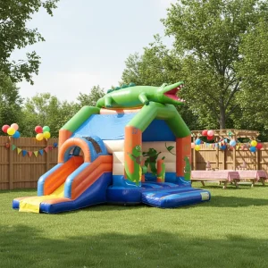 Inflatables Small Baby Jumper Juegos Inflables Inflatable crocodile Bouncy House with Slide for Kids