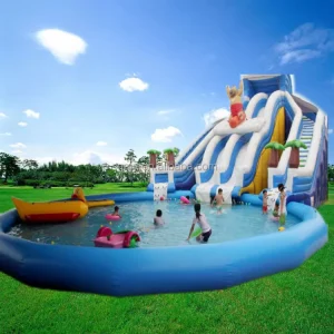 Inflatables Water Slide Park Inflatable Above Ground Jeu Gonflable Swimming Pool With Water Slide