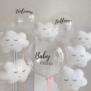 Ins Wind Smile Cloud Shape Aluminum Film Balloon Infloatable Cartoon Balloon Children’s Birthday Party Event Picnic Decoration