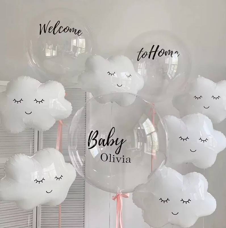 บอลลูนฟิล์มอลูมิเนียมรูปเมฆยิ้มเป่าลม บอลลูนการ์ตูนสำหรับงานวันเกิดเด็ก งานอีเวนต์ งานปิกนิก ตกแต่ง