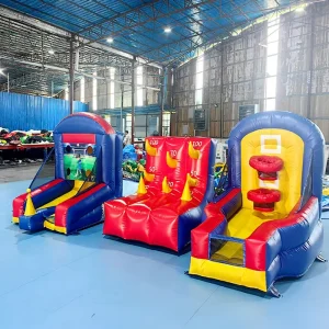 Gioco Sportivo Gonfiabile Interattivo 3 in 1 con Soffiatore, Ecologico e Portatile per il Gioco dei Bambini