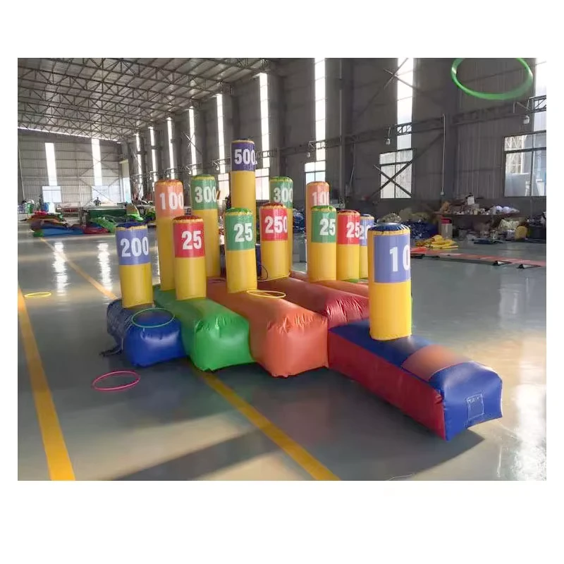Gioco interattivo divertente per il carnevale, Gioco del lancio degli anelli gonfiabile per eventi e feste