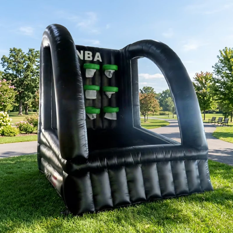 Brinquedos Infláveis de Lançamento de Basquetebol e Futebol Inflável de Arco Interativo
