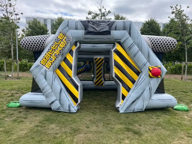 Sistem Permainan IPS Bunker Inflatable Interaktif Zona Pertempuran dengan Lampu Olahraga untuk Penyewaan Pesta Acara