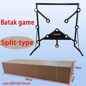 Jogo de Desafio Batak Interativo para Entretenimento Indoor, Kit DIY com Acessórios de Temporizador Metálico para Parques de Diversões