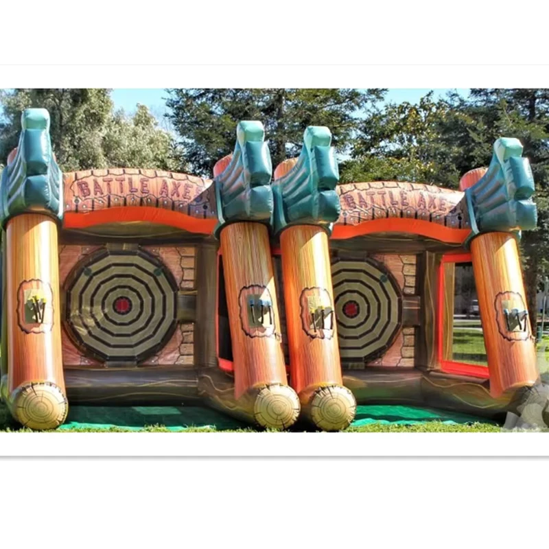Jogo de Carnaval Interativo de Lançamento de Machados Inflável para Adultos e Crianças