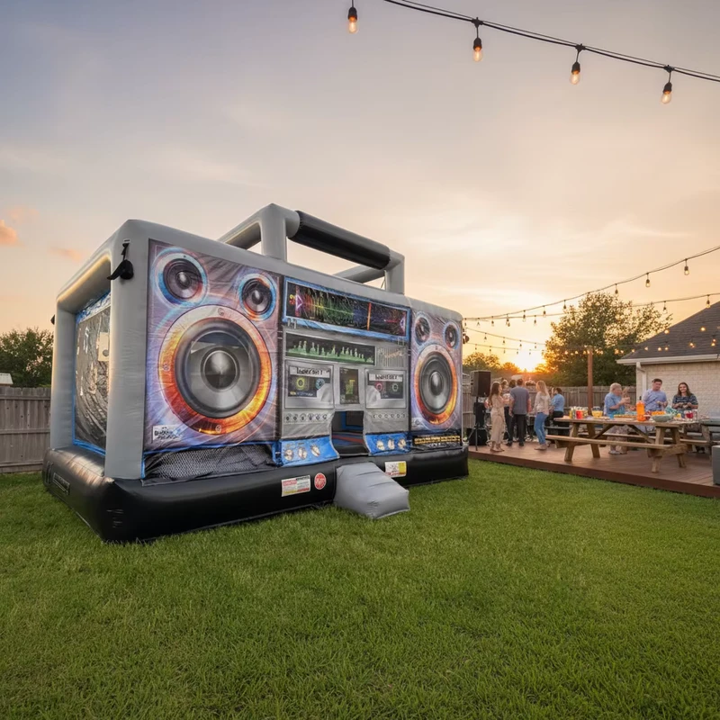 Interactieve Opblaasbare Disco Danshuis Volwassen Boom Box Springkasteel voor Feest