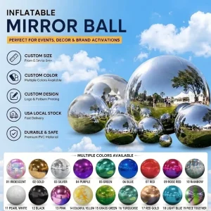 Pallone a specchio gonfiabile iridescente PVC Sfera Bubble Decorativa per Matrimonio Festa di Natale Grande Uovo Lucido Palloni Decorativi