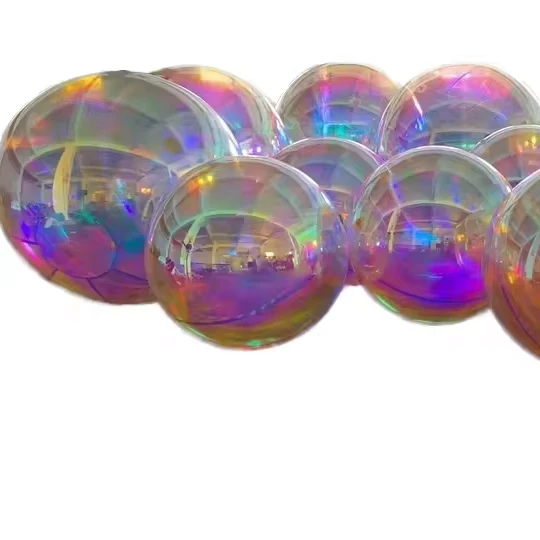 Decoração de Esfera de Poliéster Iridescente, Bola Inflável Gigante Ecológica Colorida Prateada, Globo Inflável Grande para Casamento