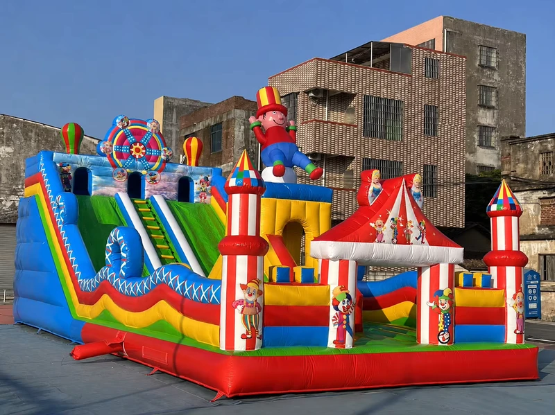 JL401 ปราสาทบูชี่ลม บ้านกระโดด วัสดุ PVC ขนาด 12x5x5M ใช้ในร่มและกลางแจ้ง ศูนย์เด็กเล่น โลโก้สีที่ปรับแต่งได้