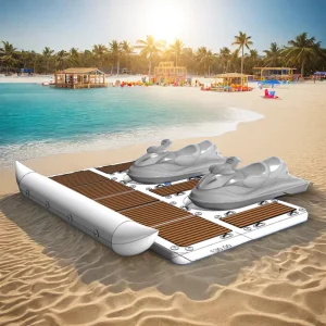 Jet Ski Schwimmende Dock Wasser Schwimmende Plattform Sols Tice Aufblasbares Dock Bequemes angepasstes Float-Dock mit EVA-Oberfläche