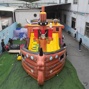 Joyful Fun Pirate Theme Inflatable Bounce House with Slide Bouncer Inflatable Slide Combo