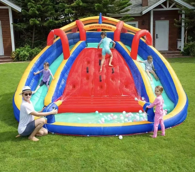 Jumping Dear Children’s Playground Inflatable Elastic Water Slides Water Park Slides Pool Trampoline Castle Fun Durable Nylon