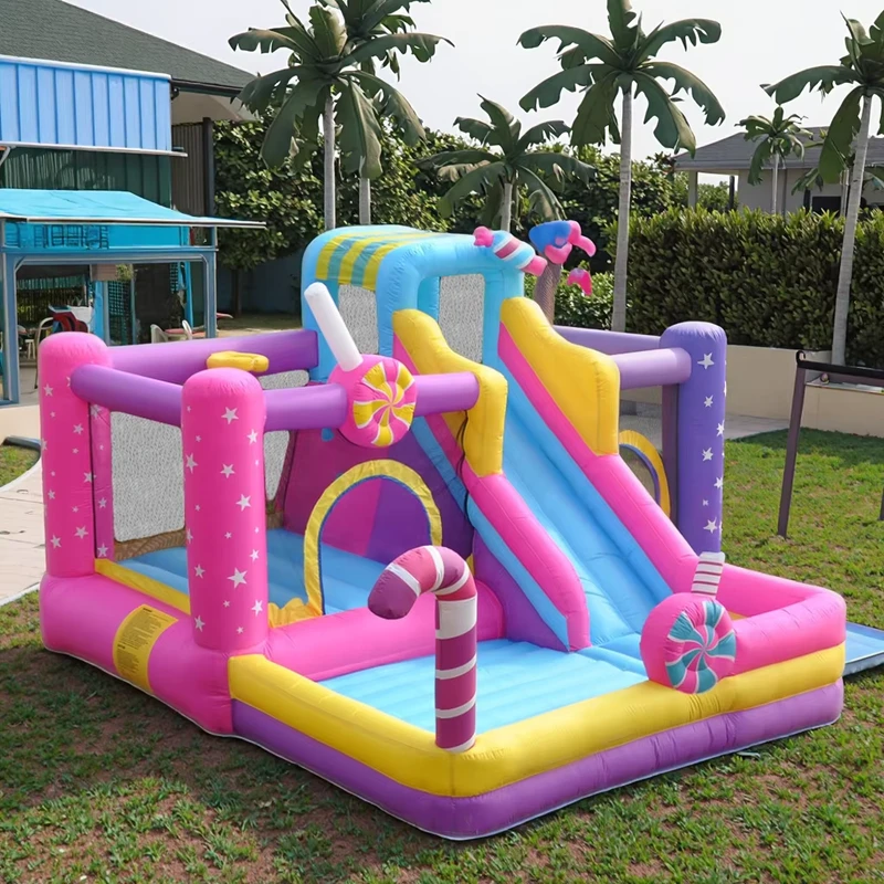 Jumping Dear Multi Functional Indoor Inflatable Castle Children’s Water Slide Trampoline Colorful Oxford Material