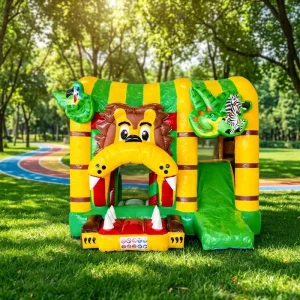 Jungle Animal Inflatable Bounce House Combo Slide Jumping Castle PVC Material 500KG Capacity for Indoor Outdoor Events