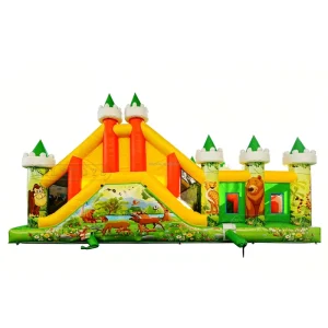 Jungle Animal Inflatable Bounce House with Slide CE Certified PVC Jumper for Kids Party