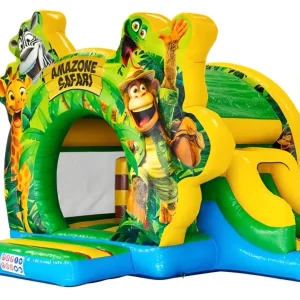 Jungle Cartoon Inflatable Bouncy Castle for Kids Commercial Grade Inflatable Bouncer Slide