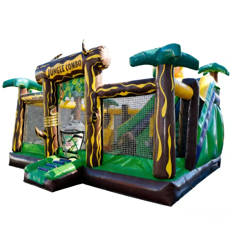 Jungle Combo Themed Inflatable Bounce Slide Bouncer Playground Equipment Eco Friendly PVC Material Commercial Grade for Kids