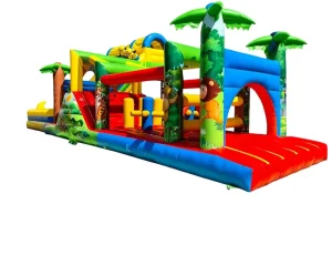 Jungle Inflatable Obstacle Course Kids Bounce House With Slide